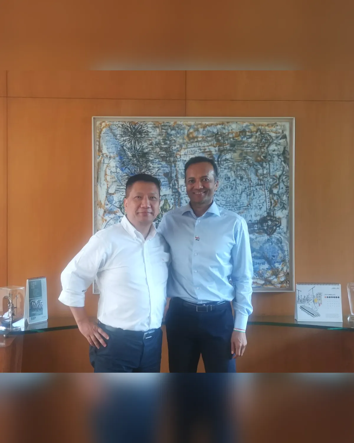 Meeting with Jindal Group owner Mr. Jindal in India.