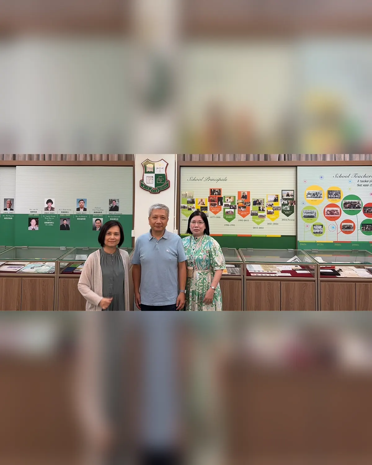 Visiting Ming Yin College with the current Principal Ms. Chan and Deputy Principal Ms. Siu.