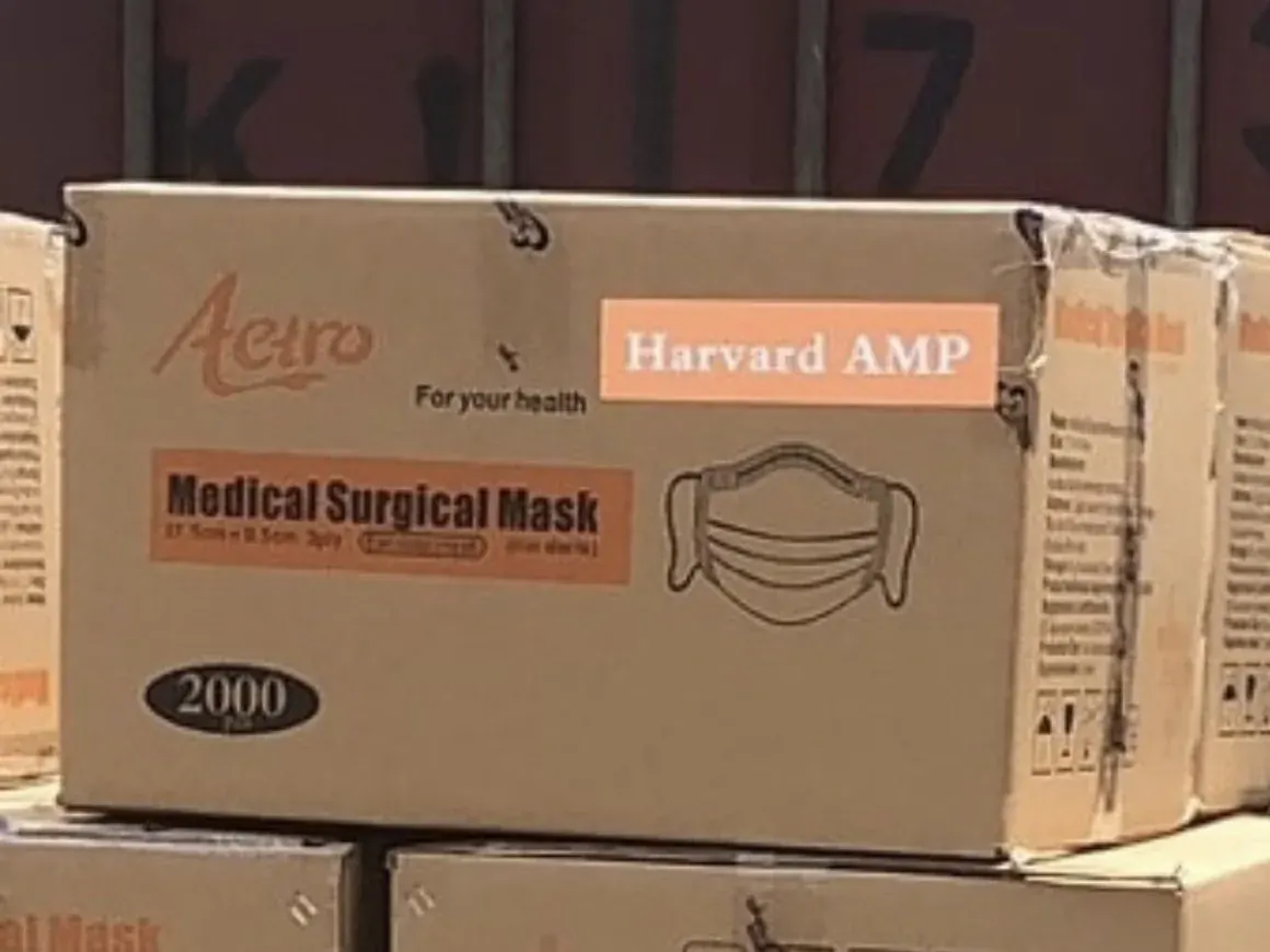 Surgical masks donated by the Harvard AMP network
