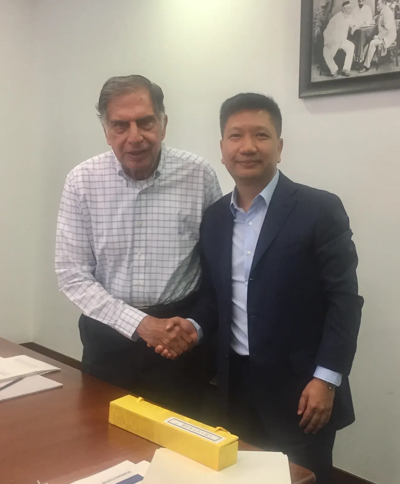 Meeting with Mr. Ratan Tata in his office in India.
