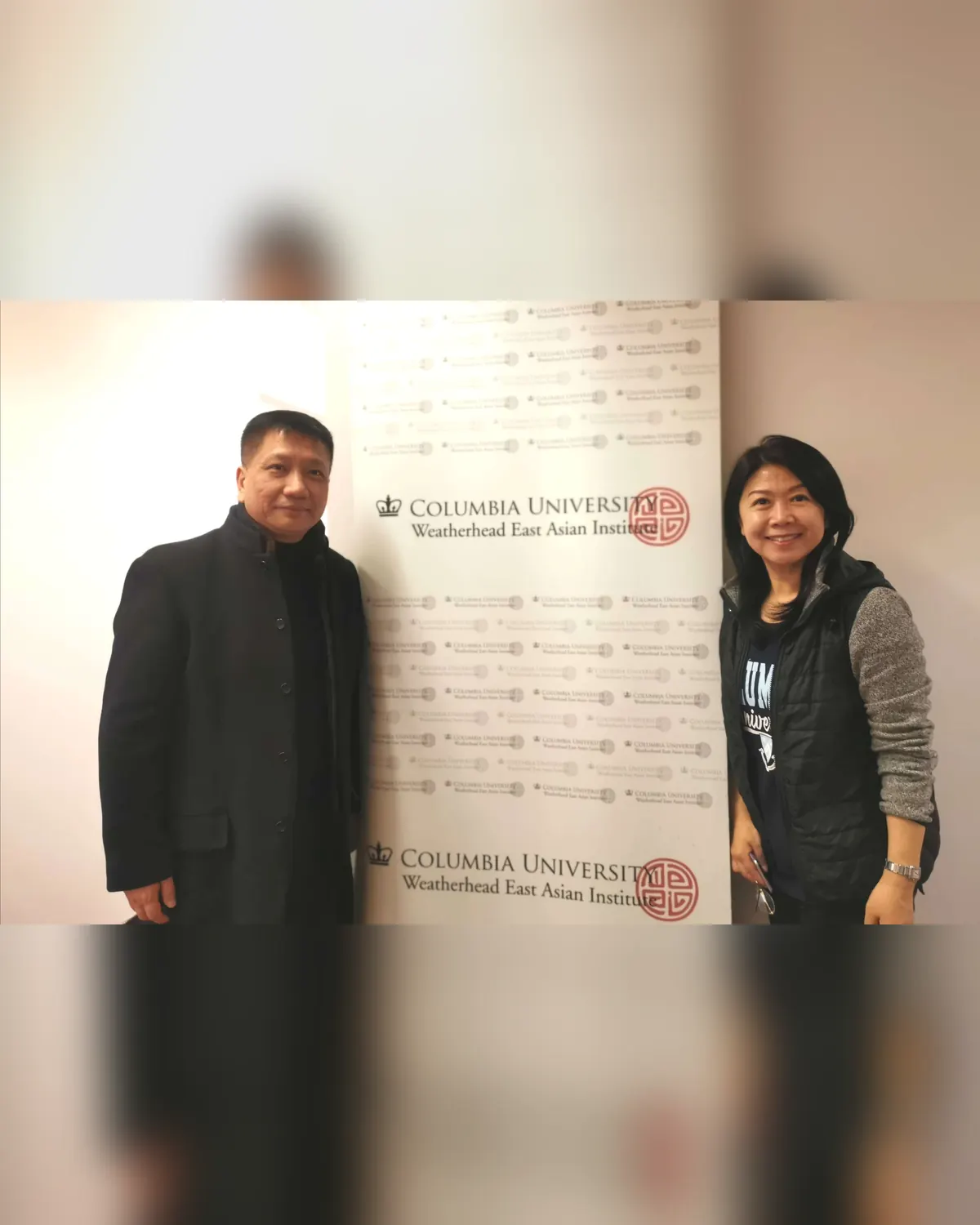Meeting with Rebecca Ding, the CEO of TechxFluencer, at Columbia University in New York.