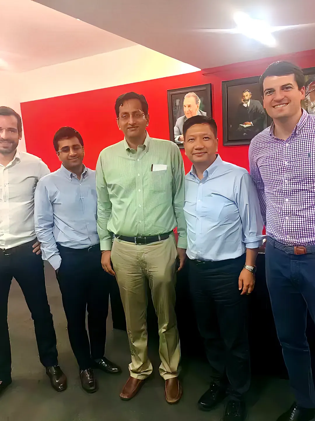 Meeting with Tata's investment team at the Tata Trust headquarters in India.